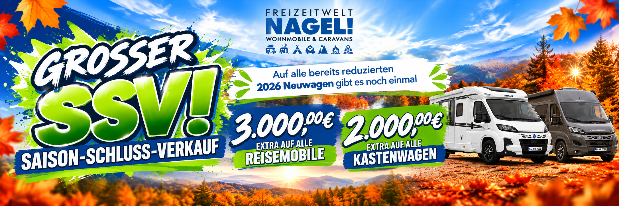 Herbstlicher Wohnmobil-Saison-Schlussverkauf