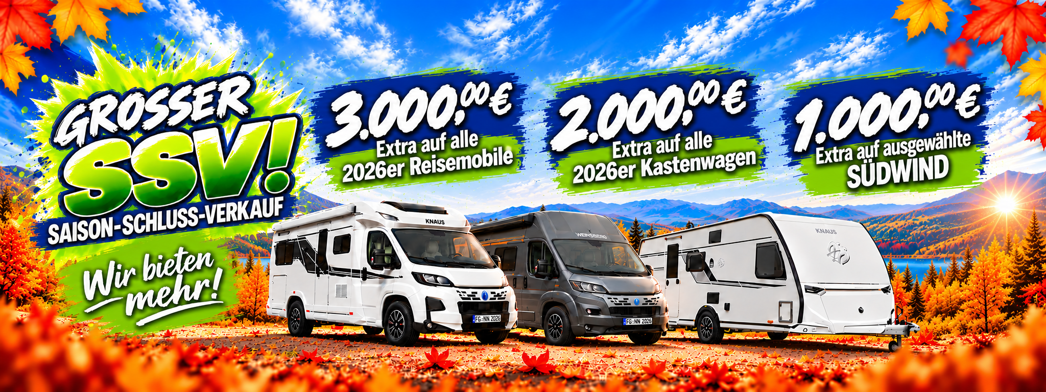 Saison-Schluss-Verkauf mit Reisemobilen Saison-Schluss-Verkauf mit Reisemobilen